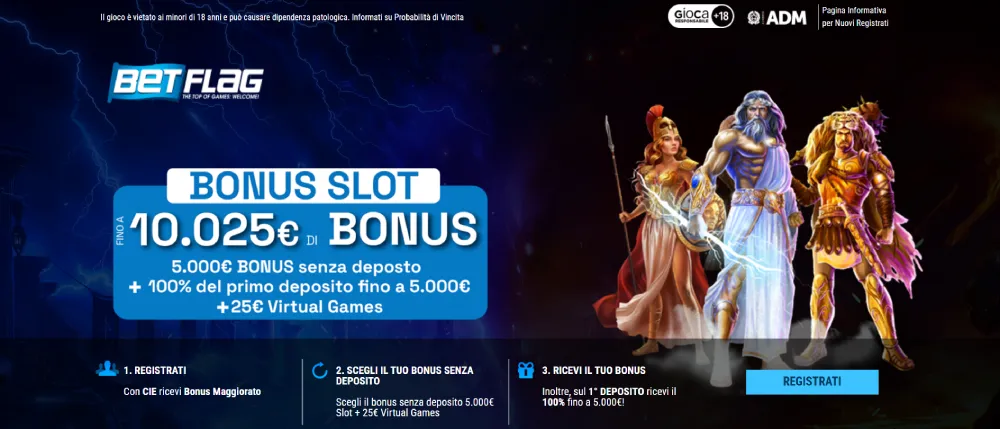 Bonus slot Betflag di Benvenuto